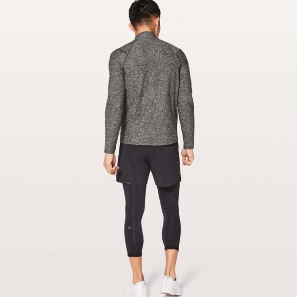 Lululemon Surge Warm 1/2 Zip In Heathered Black - Picture 3 of 11